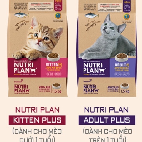 Hạt mèo Nutri Plan Thức ăn dành cho mèo 1.5kg Petemo Pet Shop