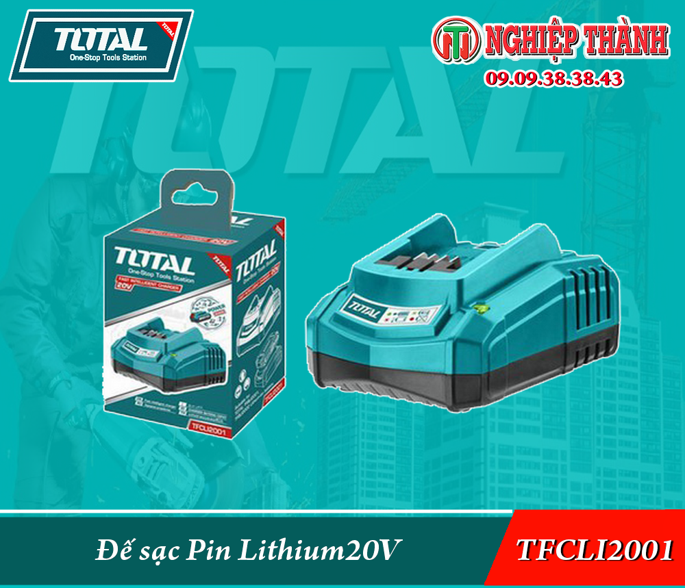 Bộ đế sạc Pin 20v Total TFCLI2001