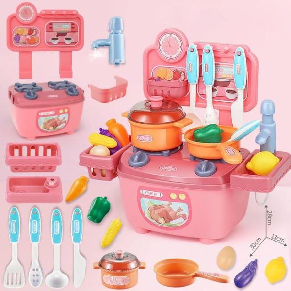 Bộ đồ chơi nấu ăn nhà bếp cho bé gái nhiều chi tiết nhựa nguyên sinh an toàn