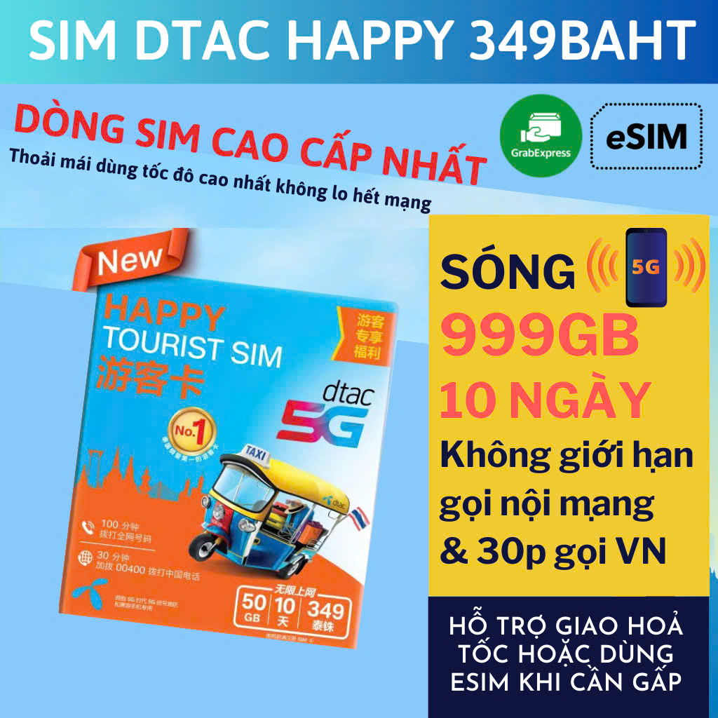 THẺ TRUY CẬP INTERNET SIM DU LỊCH THÁI LAN 10 NGÀY KHÔNG GIỚI HẠN DATA