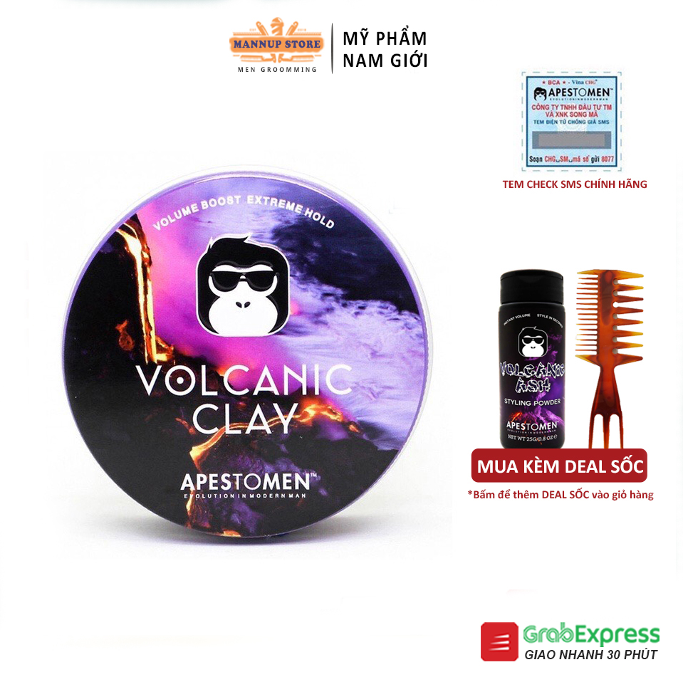 Chính Hãng 100%Sáp Vuốt Tóc Apestomen Volcanic Clay Version 5 80g