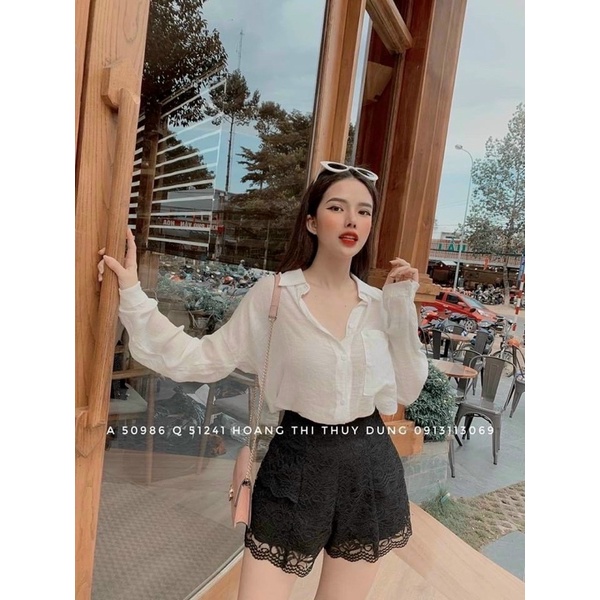Áo sơ mi đũi trơn oversz