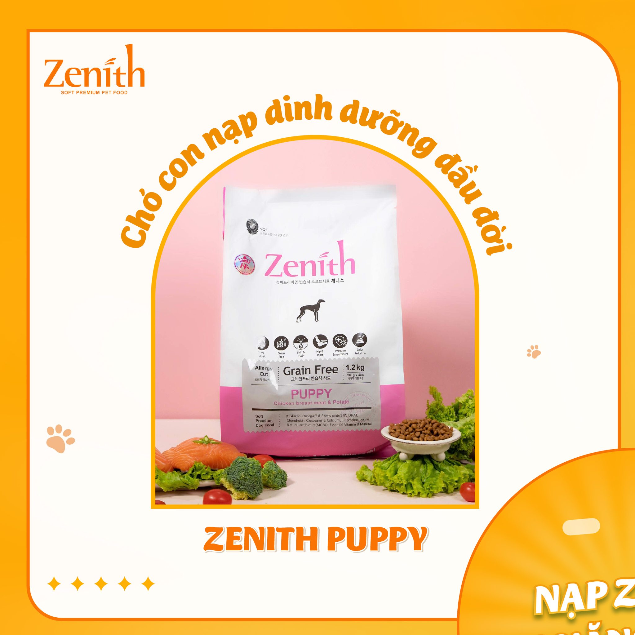 Thức ăn hạt mềm Zenith dành cho chó con - T3 PETS SHOP
