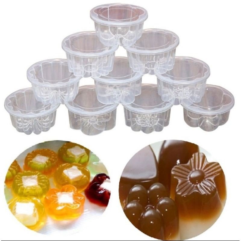 Bộ 10 cái khuôn rau câu có nắp đậy nhựa hofaco hpb110