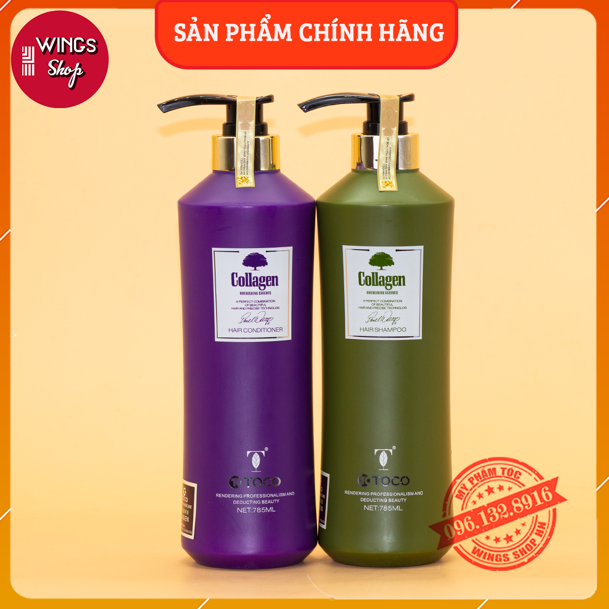 🛑 Cặp Dầu Gội-Xả Toco Collagen | Phục Hồi,Kích Thích Mọc Tóc 785ML | Hàng Chính Hãng