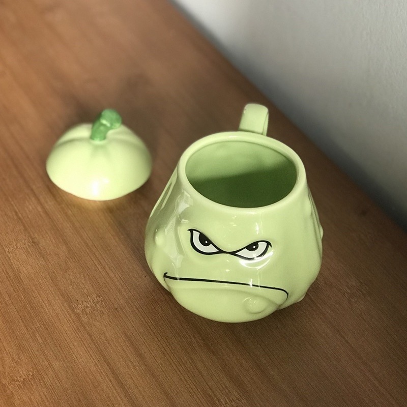 Cốc Uống Nước Hình Quả Dưa Mặt Quạo Giận Dữ 400ml - Cốc Sứ Quả Bí Ngô Plan Wars Zombie