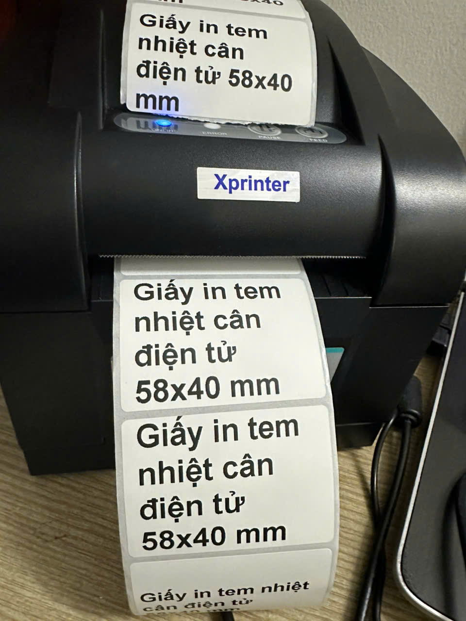cuộn tem cân điện tử 58x40 mm 30m