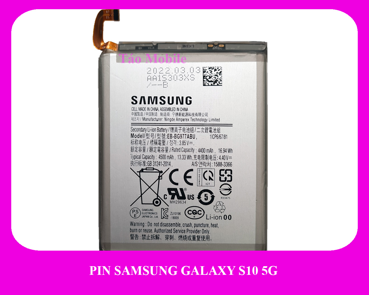 Pin Samsung Galaxy S10 5G zin công ty G977