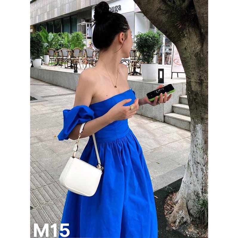 Đầm lụa trễ vai có mút ngực M15