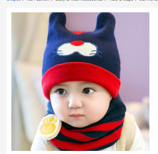 Set mũ len kèm khăn cho bé mẫu Tiger có tai