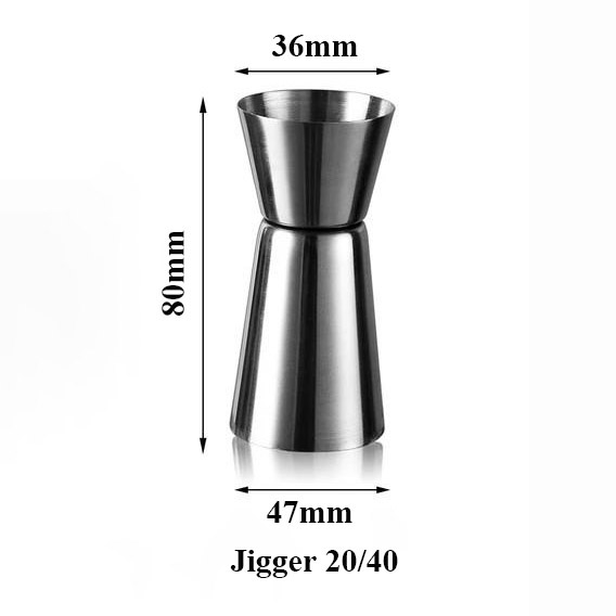 Ly đong định lượng, Jigger inox 2 đầu 15/30 ml - 20/40 ml