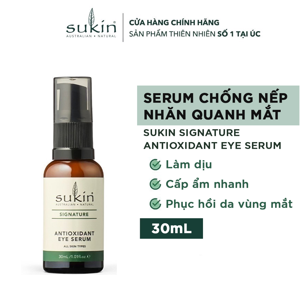 Combo tẩy trang và dưỡng da vùng mắt Sukin ( Nước tẩy trang Micellar 250ml + Serum dưỡng vùng da quanh mắt Signature 30ml)