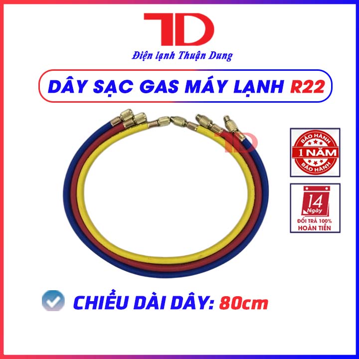 Bộ 3 sợi dây sạc nạp gas máy lạnh R22, bộ 3 sợi dây sạc gas máy lạnh R22 - Điện Lạnh Thuận Dung