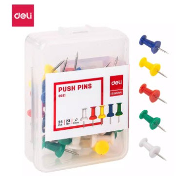 Đinh ghim giấy Deli 0021 - Đinh dù nhựa dùng ghim bảng nỉ bảng bần