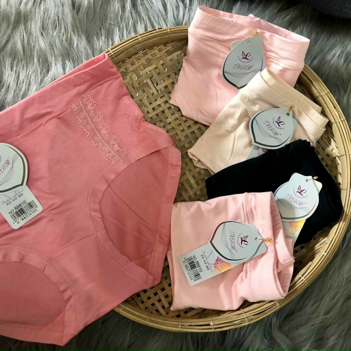 COMBO 3 Quần lót cotton phối ren chút ren- hàng cạp cao ôm bụng nâng mông