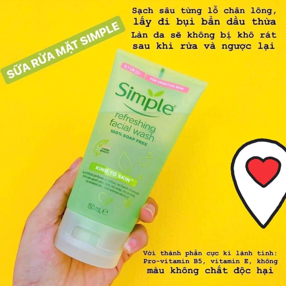 [New 2020] Sữa Rửa Mặt Simple Refreshing Facial Wash - 150ml