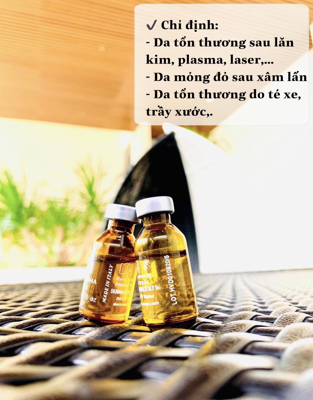 1 cặp tinh chất Aroma - phục hồi da chuyên sâu sau bong da, tẩy lột, lăn kim, peel da, laser, plasma