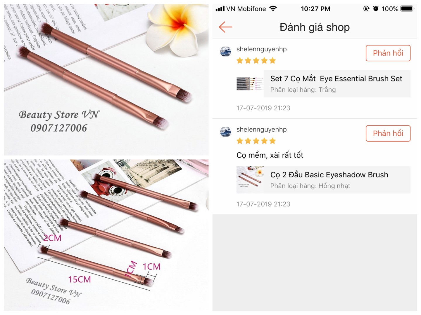 [FREESHIP💋] Cọ Trang Điểm Đánh Mắt 2 Đầu Tiện Dụng Màu Ngẫu Nhiên