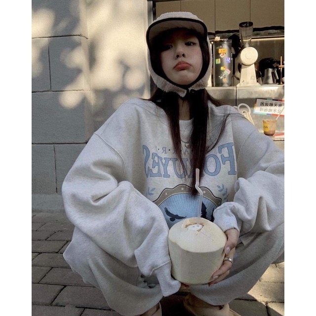 Set bộ 🌸 Set quần áo nữ dài tay in hình mùa đông style Hàn Quốc Ulzzang dành cho nữ PHULA unisex oversize