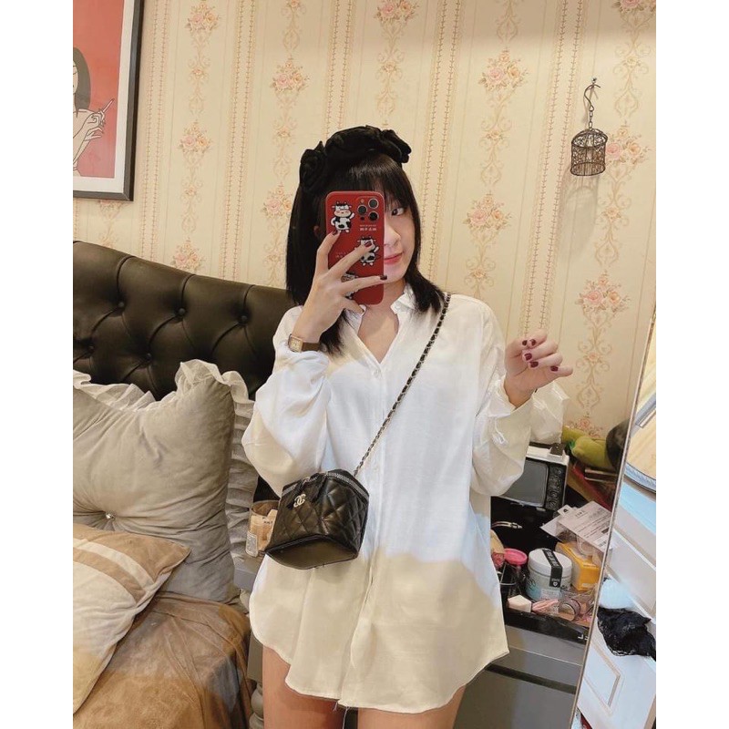 SƠ MI GUU TRẮNG OVERSIZE ĐŨI FORM RỘNG
