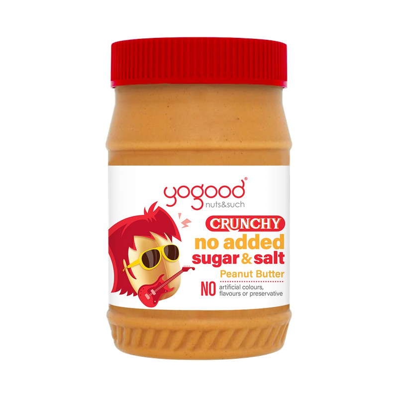 Bơ đậu phộng giòn không đường Yogood Crunchy Peanut Butter 453g