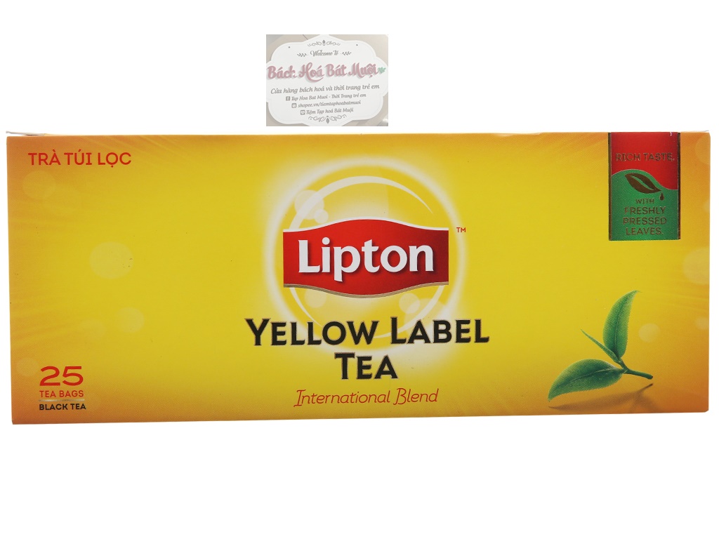 Trà đen túi lọc Lipton nhãn vàng hộp 50g
