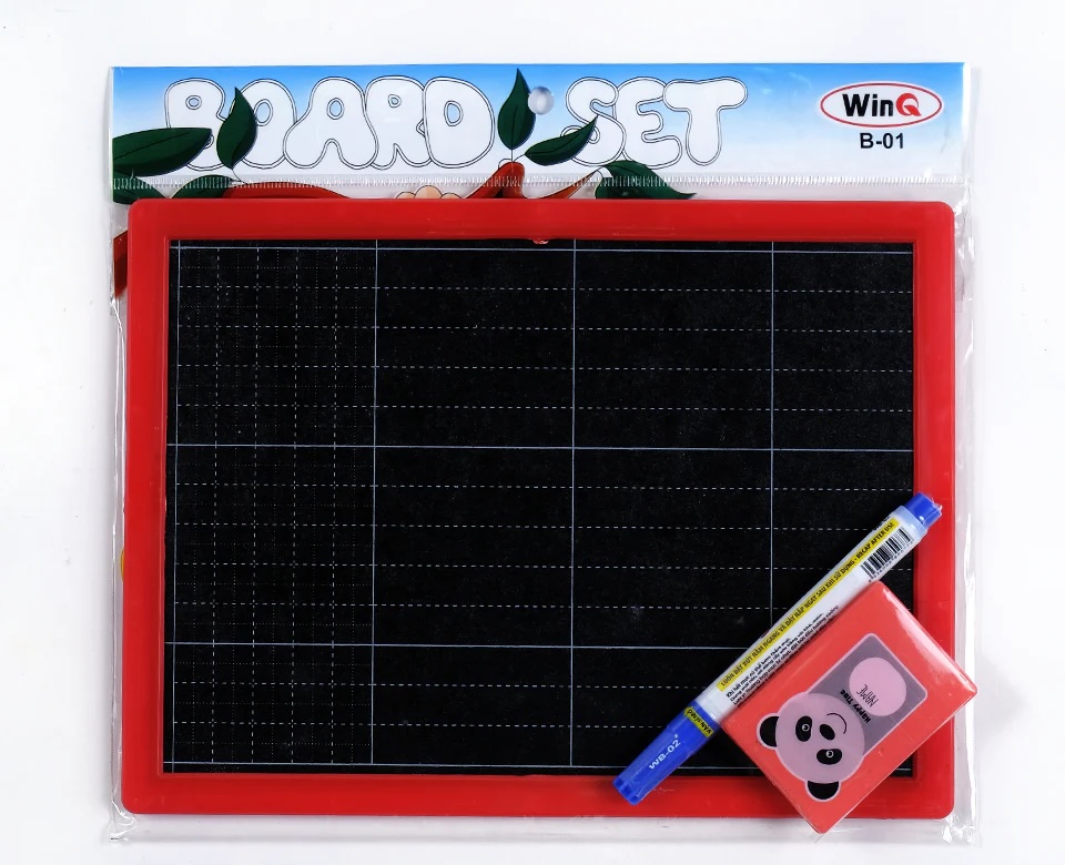 [MUA NHIỀU SIÊU RẺ] [B01] Bảng con bảng bộ WinQ B-01 / B01 một mặt lông một mặt phấn (CỠ NHỎ)
