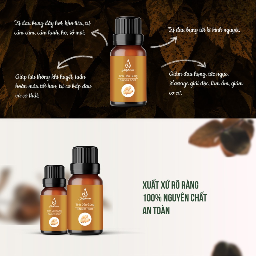Tinh dầu Gừng 10ml JULYHOUSE