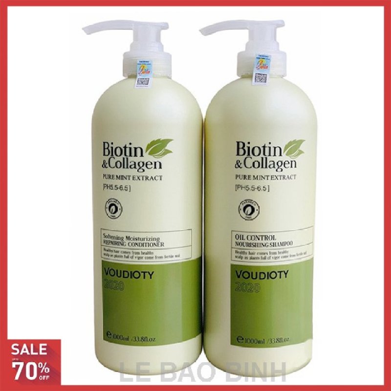 [ HÀNG CHÍNH HÃNG] Cặp dầu gội xả Biotin collagen (Dung tích mỗi chai 1000 ml)[xanh] cao cấp