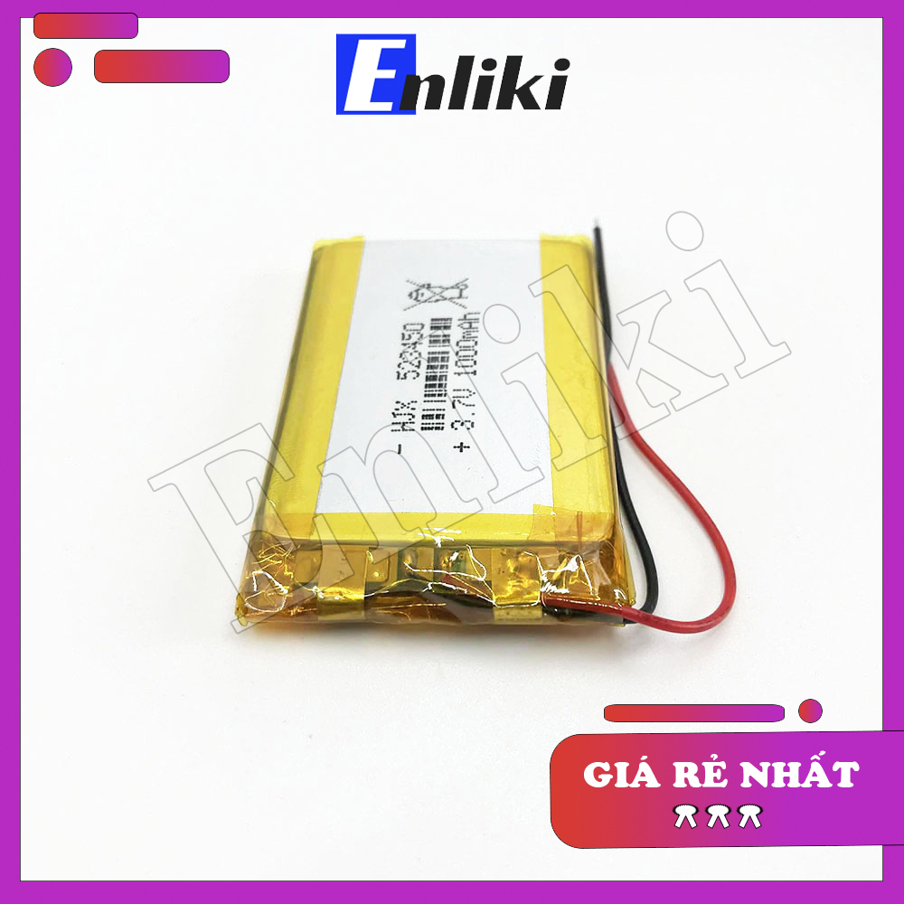 Pin Lipo Polymer 3.7V 1000mAh 5.2x34x50mm (có mạch bảo vệ)