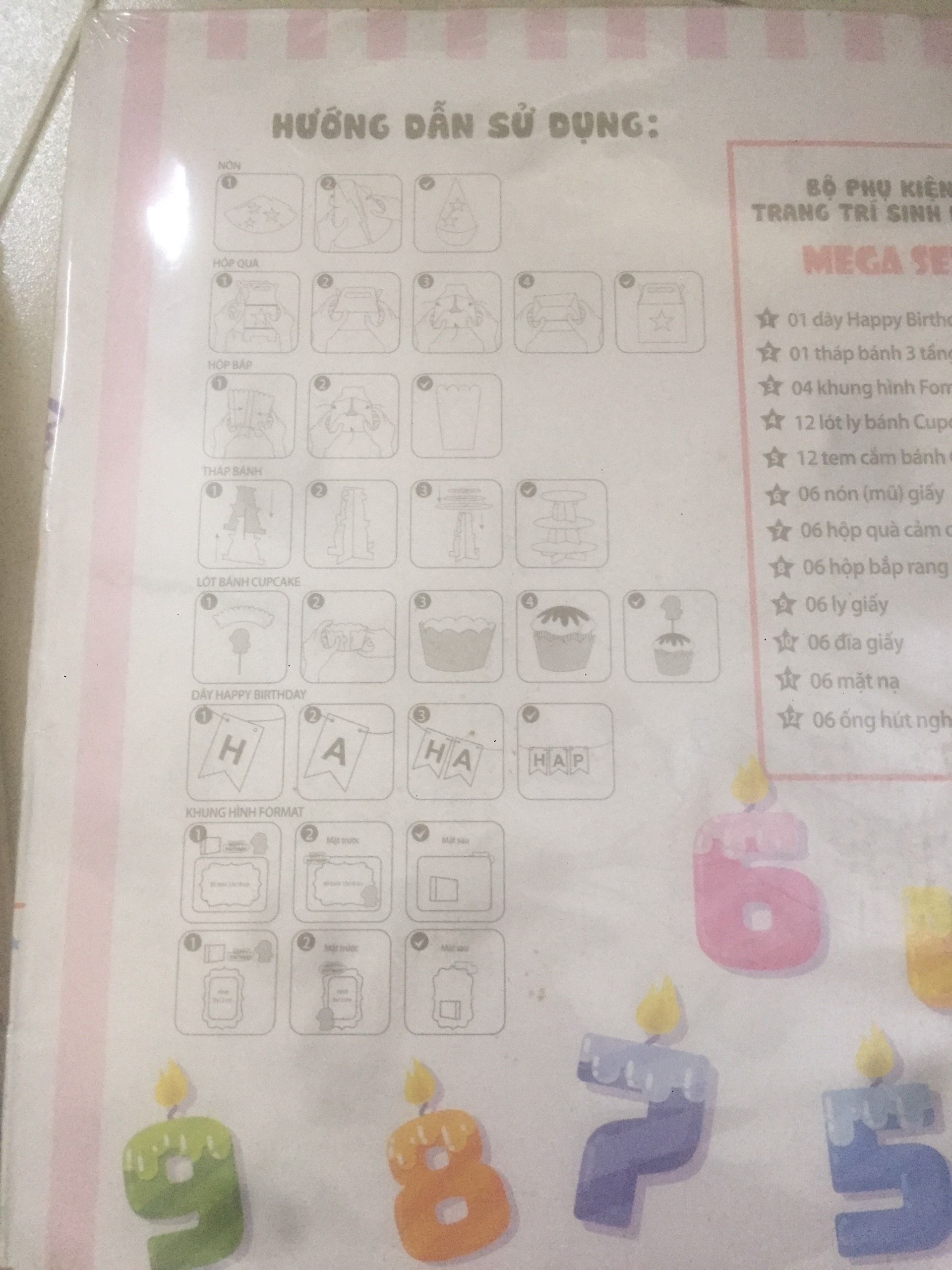 Bộ phụ kiện trang trí sinh nhật cho bé MEGA SET