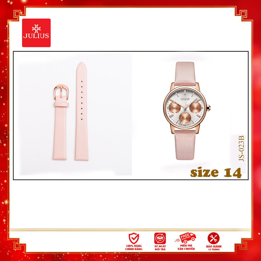 Dây da đồng hồ nữ julius js-023b size 14