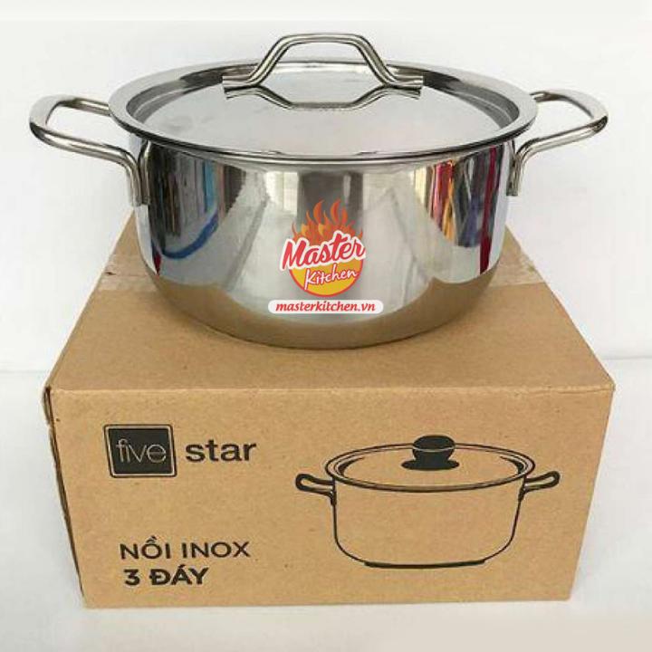 [HCM]Nồi Inox 3 Đáy Sandwich 16cm Fivestar N16-SW