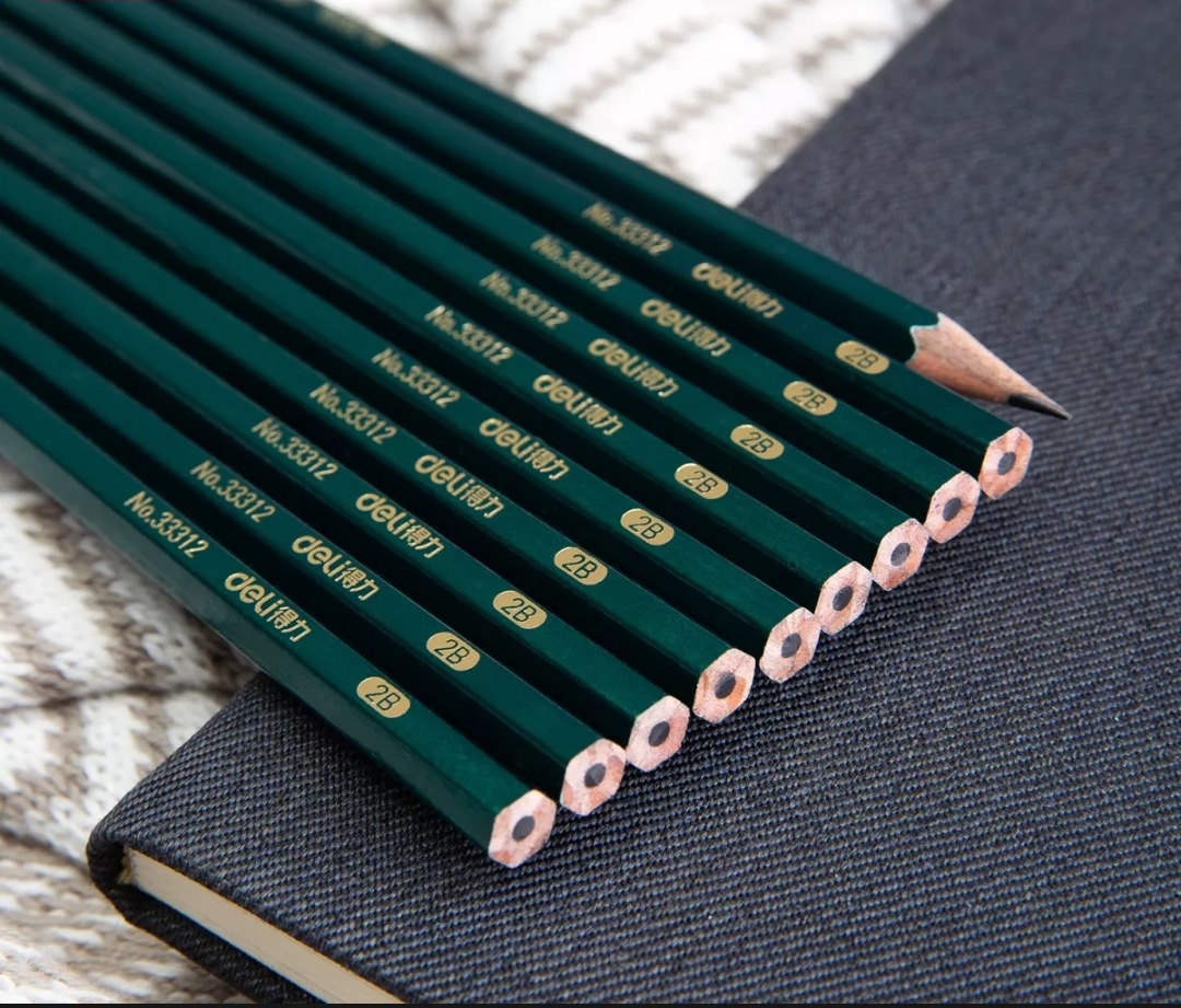 10 Cây Bút chì 2B cho bé tập viết nét chữ nhỏ gọn,Cây viết chì gỗ 2B cho học sinh,Bút chì phác thảo