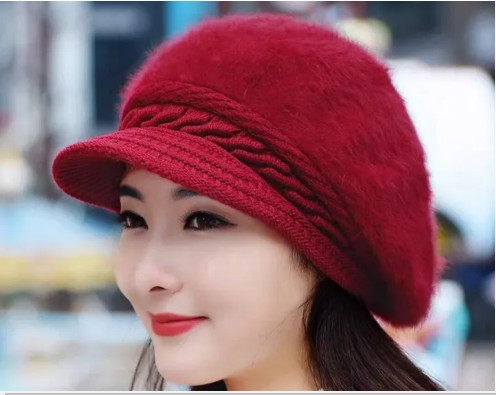 Nón Len Nữ Mũ Len Nữ lông thỏ kiểu Hàn Quốc hợp thời trang
