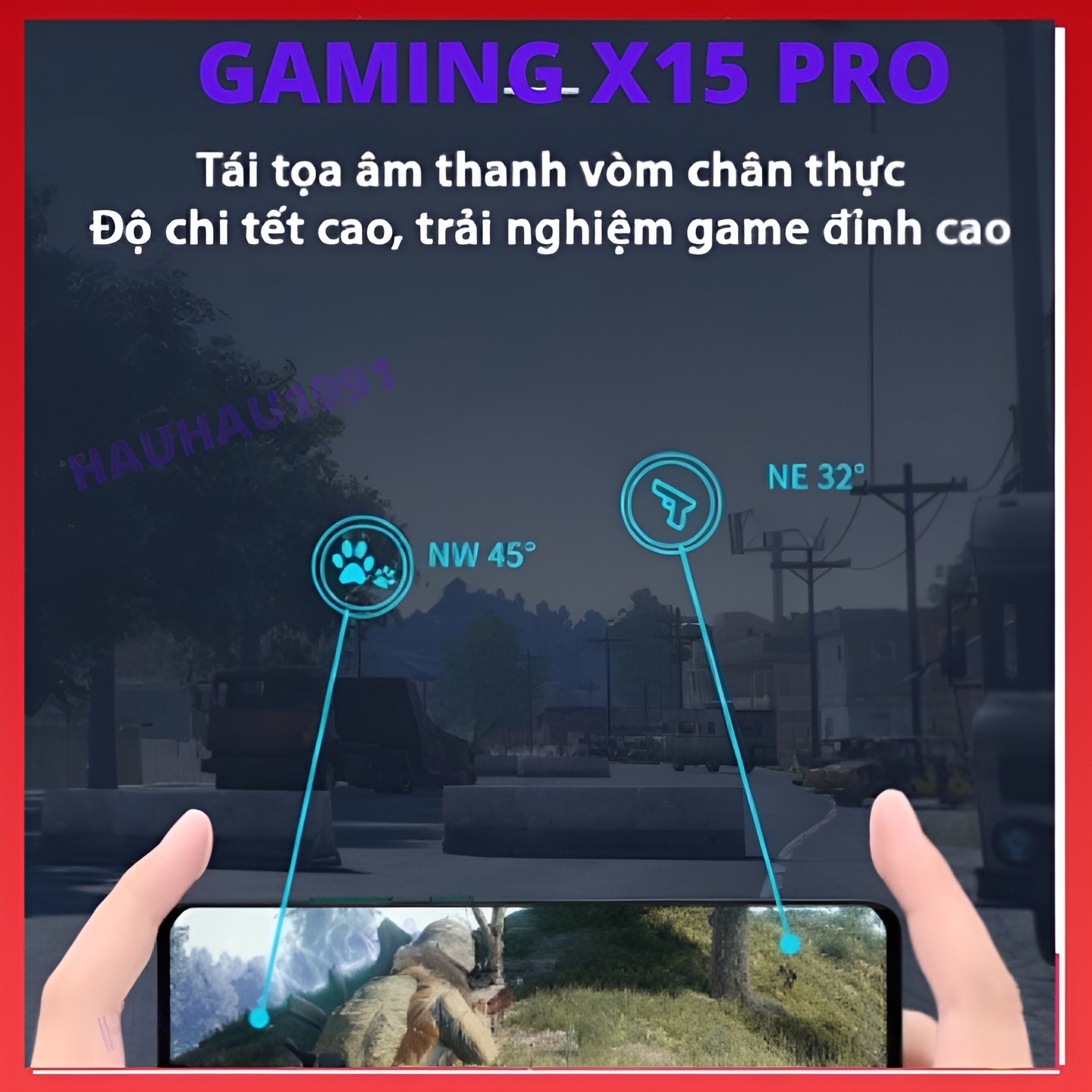 Tai Nghe Gaming X15 Bluetooth 5.1 Không Dây Giảm Tiếng Ồn Cảm Ứng Điều Khiển Vân Tay Âm Thanh Hifi 9D Cho Android