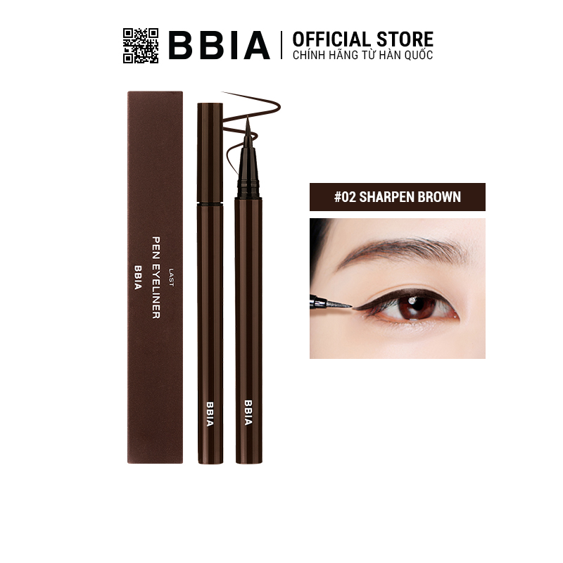 Kẻ mắt nước đều màu, chống nước, dễ tẩy trang BBIA Last Pen Eyeliner 0.6g