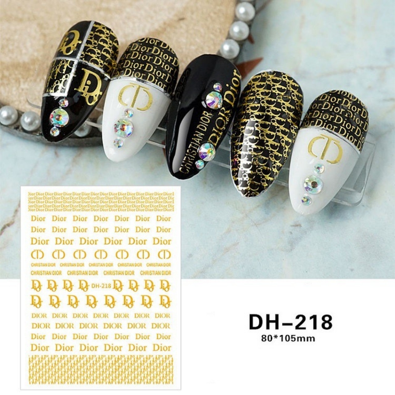 Sticker thương hiệu 3D dán móng(COMBO 3 MIẾNG ) - ST074