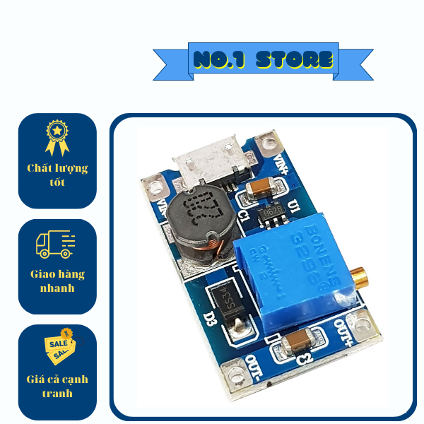 Mạch tăng áp HT016/MT3608 2-24V lên 5-28V BOOST DC-DC Mini