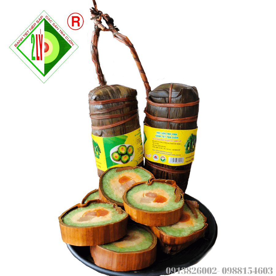 Bánh tét Trà Cuôn Hai Lý Bánh Tét Bồ Ngót Thập Cẩm 900gr Organic Vietnam Origin