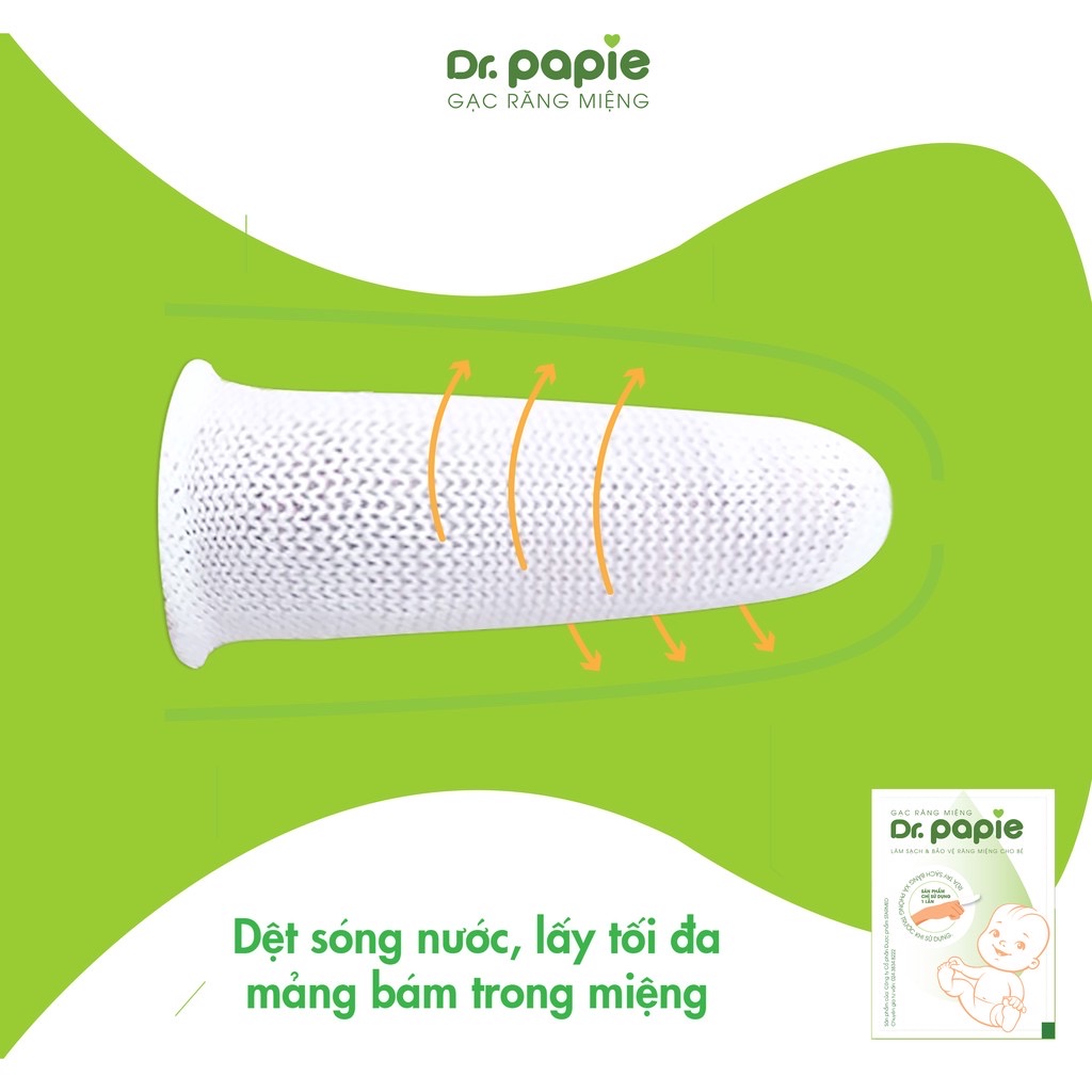 Gạc rơ lưỡi Dr.Papie (30 miếng/hộp)