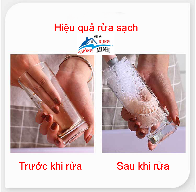 Chổi cọ rửa cốc bình ly đa năng, chổi cọ bình sữa đa năng