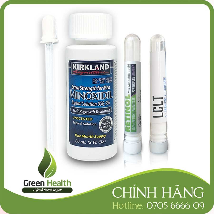 Combo tiết kiệm Minoxidil 5% dạng lỏng, LCLT, RETINOL