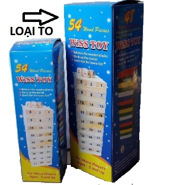 Bộ đồ chơi rút gỗ số 54 thanh - 48 thanh (kèm 4 xúc xắc)