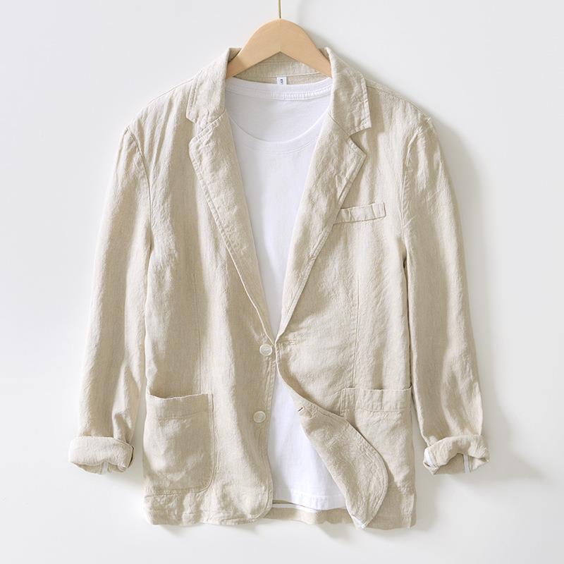 Áo Khoác Blazer Nam Hàn Quốc, Áo Vest nam Blazer chất linen bột cao cấp Đũi Việt