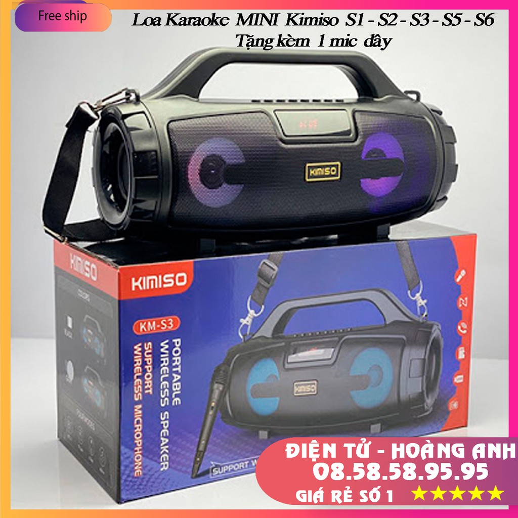 Loa bluetooth karaoke kimiso km-s3 - quý khách có thể mua thêm míc không dây