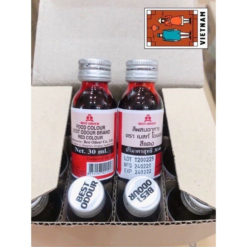 màu nước thực phẩm thái lan BEST ODOUR đủ màu ( chai 30ml)