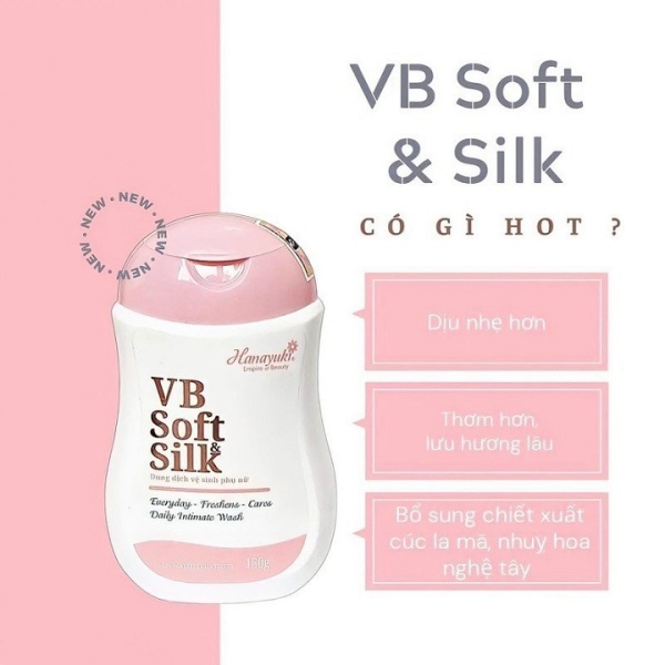 Dung dịch vệ sinh Hanayuki màu hồng VB Soft Silk chính hãng
