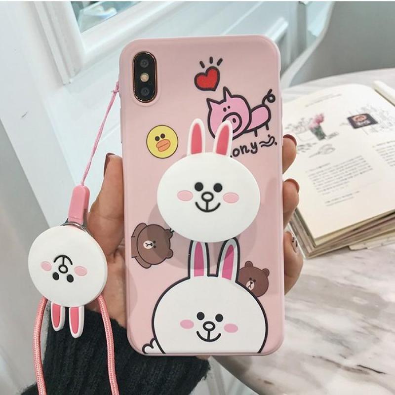 Giá Ốp lưng Samsung Galaxy M20,M30,A50,A40s,A30,A20,A10,A70,A7 2018,A9 2018,A9 Pro,C9 Pro,A5 2017,A7 2017,A8 Star,A6 2018,A6 Plus,A8 2018,A8 Plus,ốp lưng silicon Gấu Browny Thỏ Cony tặng dây đeo và giá đỡ