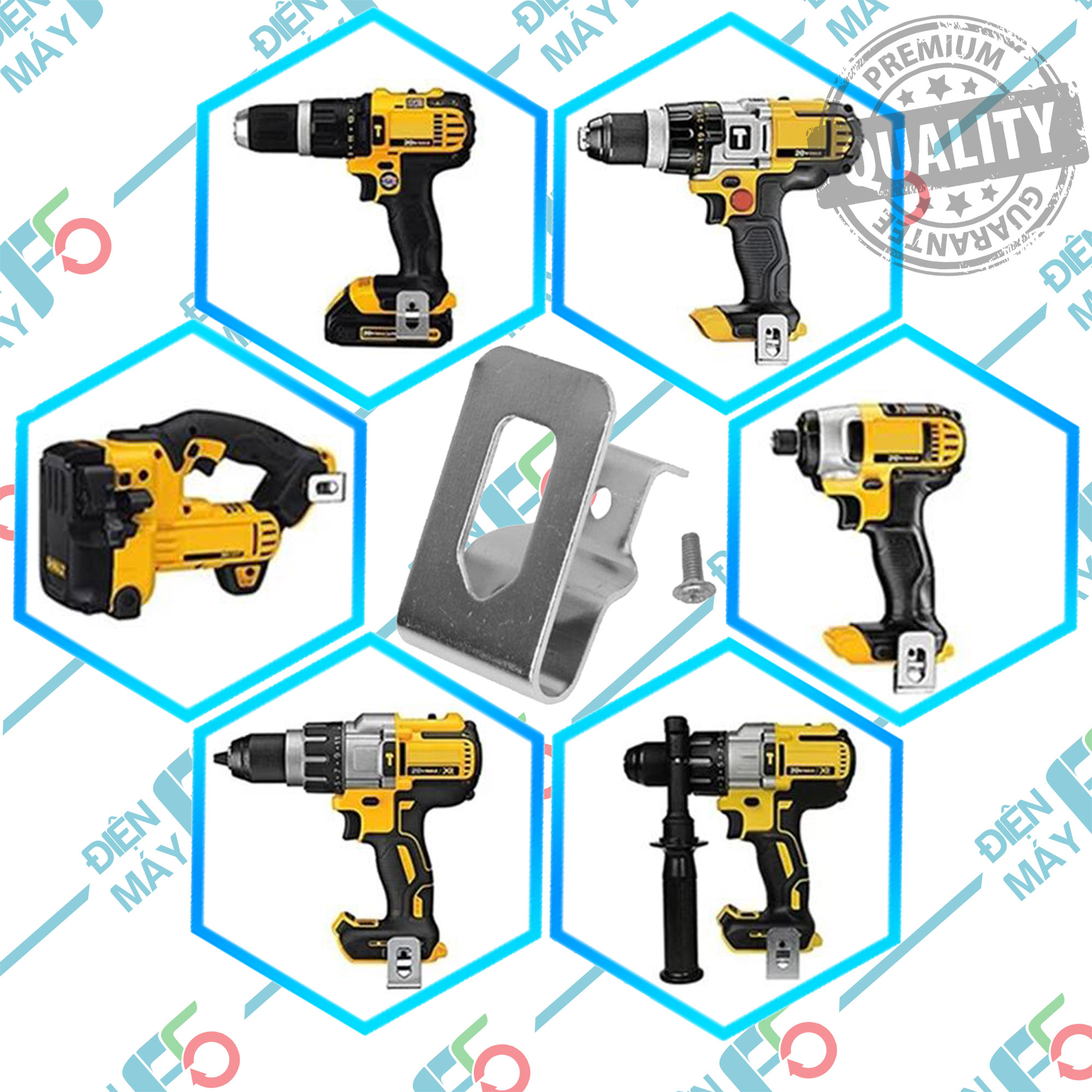 DMF5 Móc Kẹp Thắt Lưng Thay Thế Cho Máy Dewalt 18V (Bộ SP gồm 1 móc, 1 vít)